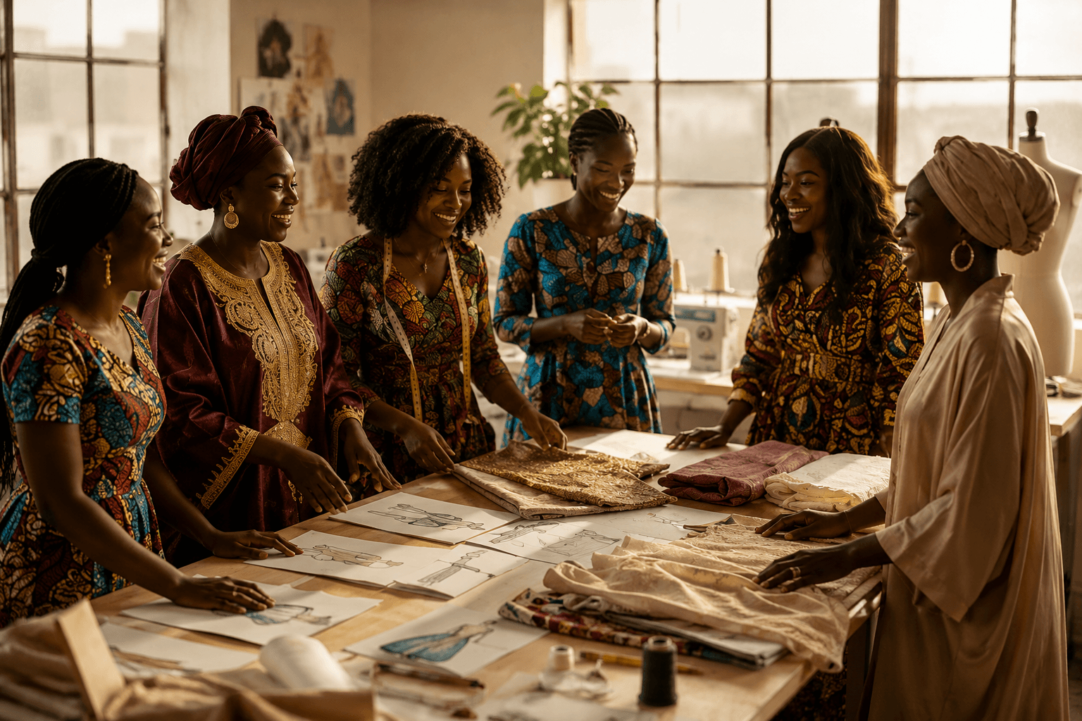Equipe Noorphee en atelier autour des créations couture